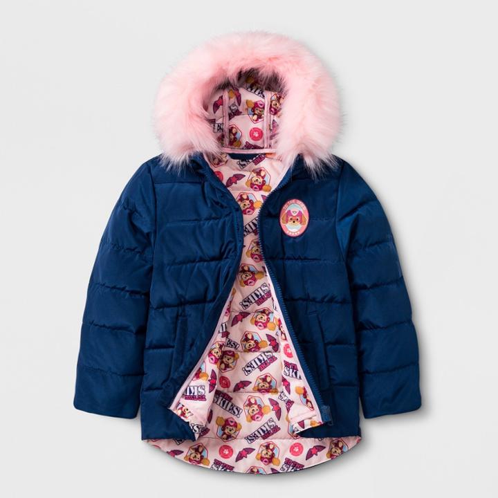 Girls' Paw Patrol Down Parka - Navy (blue)