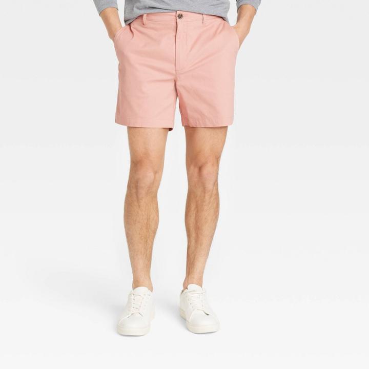 Men's 6 Slim Fit Chino Shorts - Goodfellow & Co Clay Pink