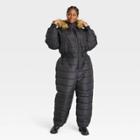 Women's Plus Size Puffer Snowsuit - Ava & Viv Black