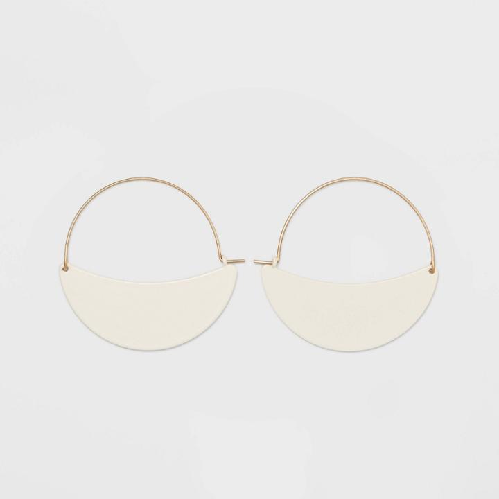 Half Moon Matte Spray Hoop Earrings - Universal Thread Ivory, Women's