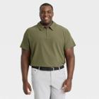 Men's Big & Tall Stretch Woven Polo Shirt - All In Motion Deep Olive 2xl, Deep Green