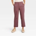 Women's High-rise Straight Leg Ankle Pants - A New Day Dark Purple