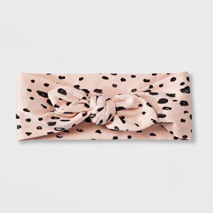 Toddler Girls' Polka Dot Headwrap - Cat & Jack Peach (pink)