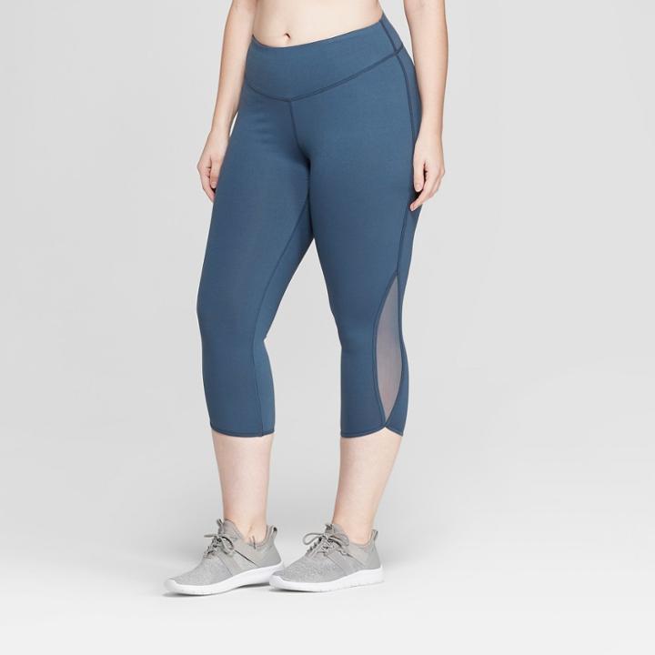 Women's Plus Size Everyday Mid-rise Capri Leggings 21 - C9 Champion Blue Grey