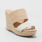 Women's Adelina Two Band Espadrille Slide Sandals - A New Day Blush