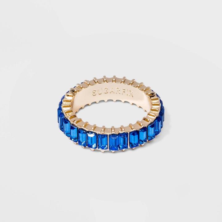 Sugarfix By Baublebar Blue Crystal Baguette Ring - Blue