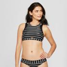 Women's Mesh Inset High Neck Bikini Top - Joylab Black