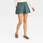 Women's High-rise Pull-on Shorts - A New Day Dark Teal