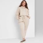 Women's Plus Size High-rise Skinny Vintage Jogger Pantss - Wild Fable Beige