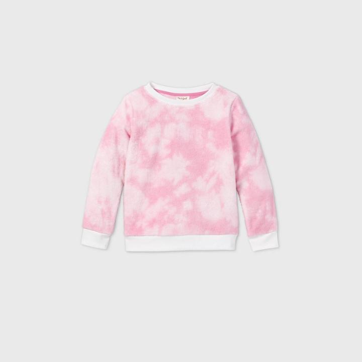 Girls' Tie-dye Sherpa Pullover - Cat & Jack Pink