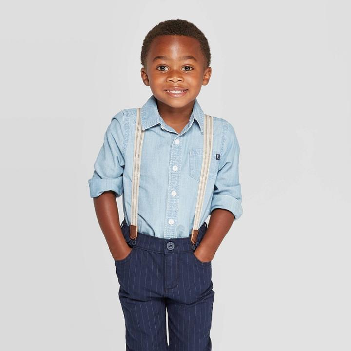 Oshkosh B'gosh Toddler Boys' Suspender Chino Pants - Navy 12m, Toddler Boy's, Blue