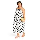Women's Plus Size Polka Dot Cover Up Dress - Tabitha Brown For Target White/black