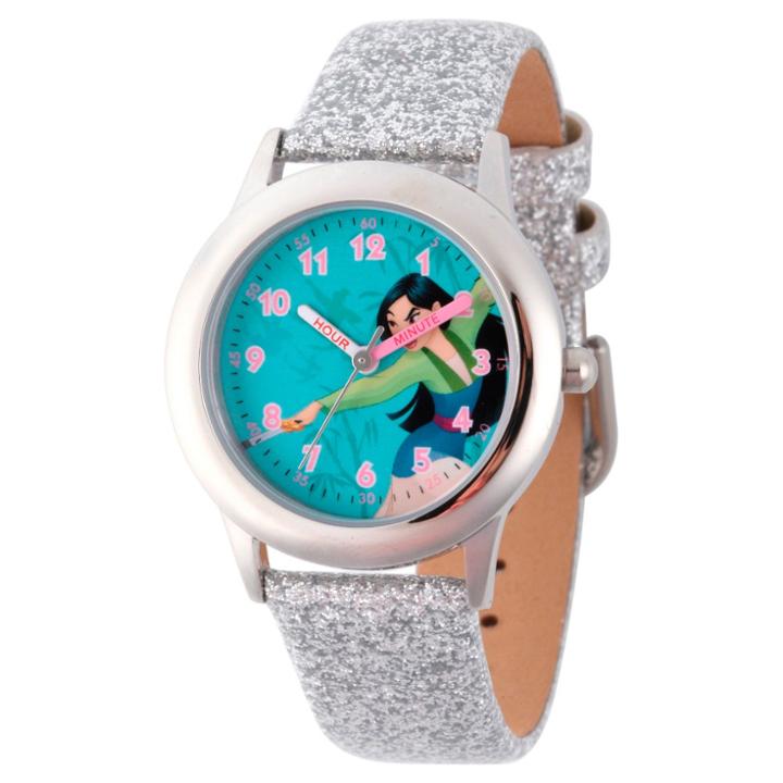 Girls' Disney Mulan Stainless Steel Time Teacher Watch -