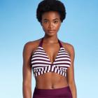 Women's Faux Wrap Halter Bikini Top - Kona Sol Burgundy D/dd Cup, Red