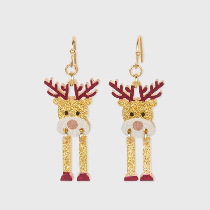 Girls' Reindeer Earrings - Art Class Brown