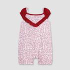 Burt's Bees Baby Baby Girls' Floral Bubble Rompers - Red/off White
