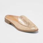 Women's Lotus Faux Leather Metallic Backless Mules - Universal Thread Rose Gold