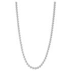 Tiara Sterling Silver 20 Thick Men's Beaded Chain Necklace, White