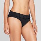 Women's Ribbed Belted Hipster Bikini Bottom - Mossimo Black