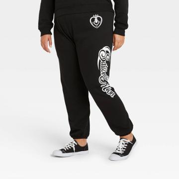 Women's Sailor Moon Plus Size Jogger Pants - Black