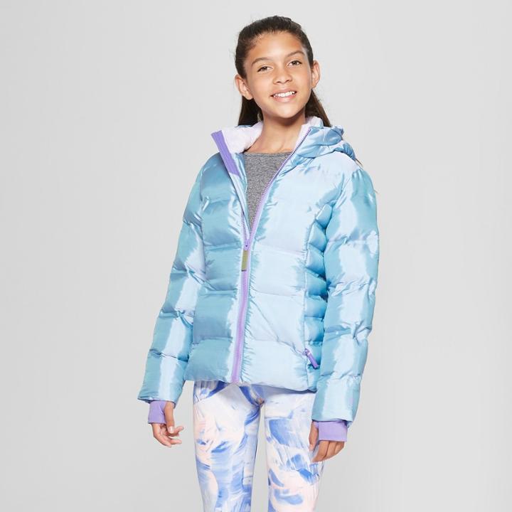 Girls' Iridescent Puffer Jacket - C9 Champion Purple