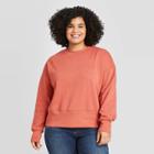 Women's Plus Size Mock Turtleneck Pullover Sweatshirt - Universal Thread Brown 1x, Women's,