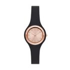 Women's Rubber Unibody Strap Watch - A New Day Rose Gold/black