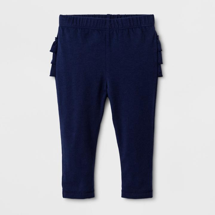 Baby Girls' Leggings - Cat & Jack Nightfall Blue Newborn