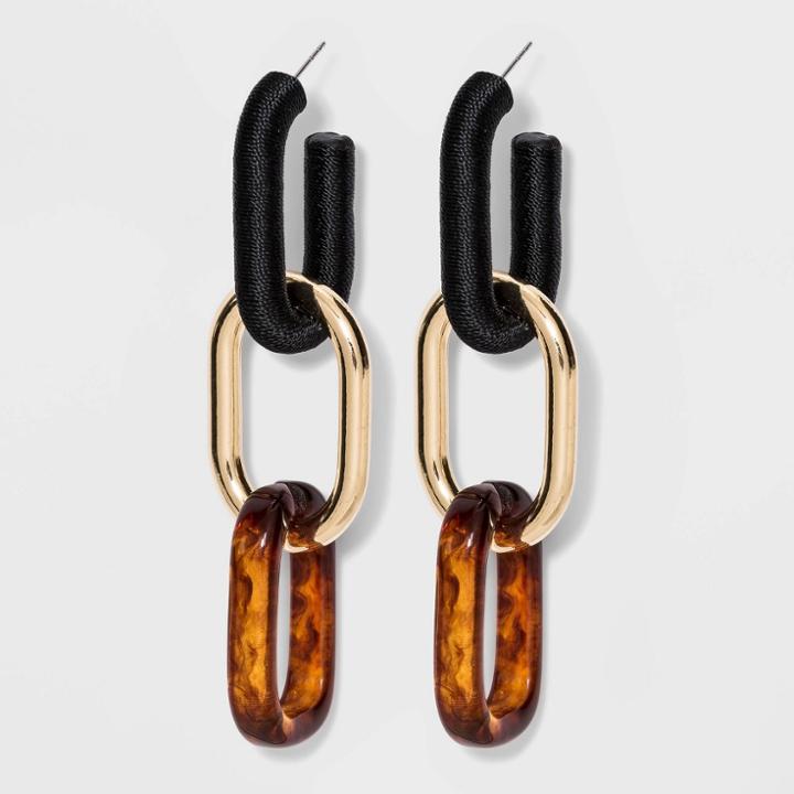 Sugarfix By Baublebar Multi-tone Link Drop Earrings - Brown