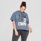 Women's Plus Size Touchdown Hooded Graphic Sweatshirt - Modern Lux (juniors') Blue