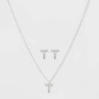 Initial T Crystal Jewelry Set - A New Day Silver, Women's