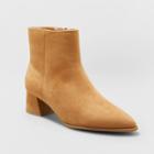 Women's Delilah Heeled Ankle Boots - A New Day Camel