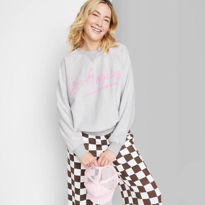 Women's Ascot + Hart Los Angeles Graphic Pullover Sweatshirt - White