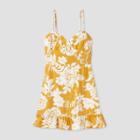 Women's Floral Print Sleeveless Ruffle Cup Dress - Wild Fable Gold