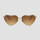 Girls' Heart Shape Aviator Sunglasses - Cat & Jack Gold