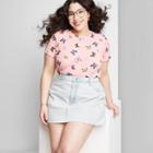 Women's Plus Size Low-rise Denim Mini Skirt - Wild Fable Light Wash 14w,