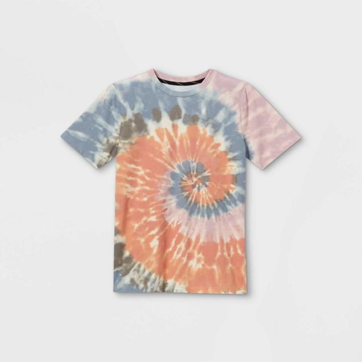 Boys' Tie-dye Short Sleeve T-shirt - Art Class Orange