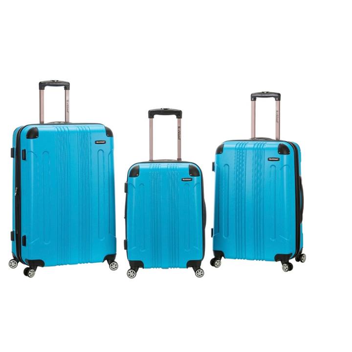 Rockland 3pc Abs Hardside Carry On Luggage Set - Turquoise