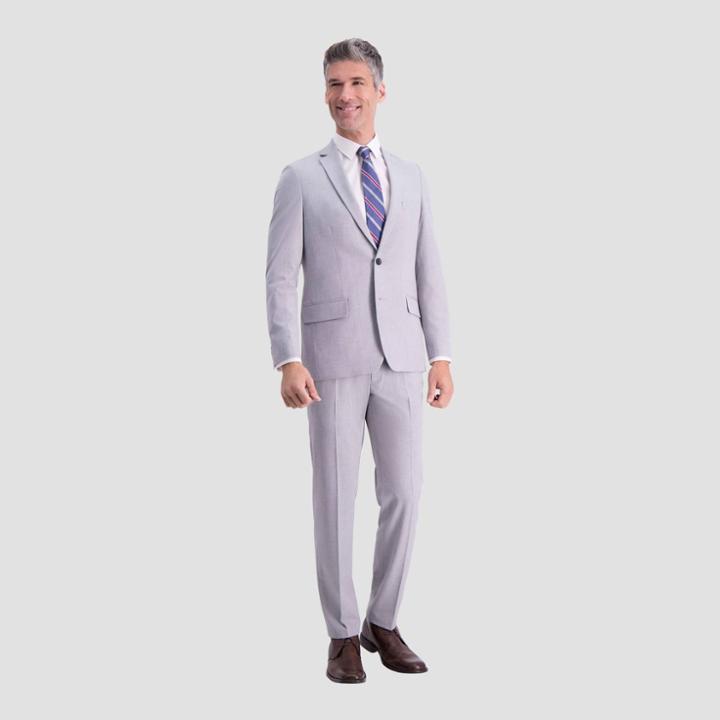 Haggar H26 Men's Slim Fit Premium Stretch Suit Jacket - Light Gray
