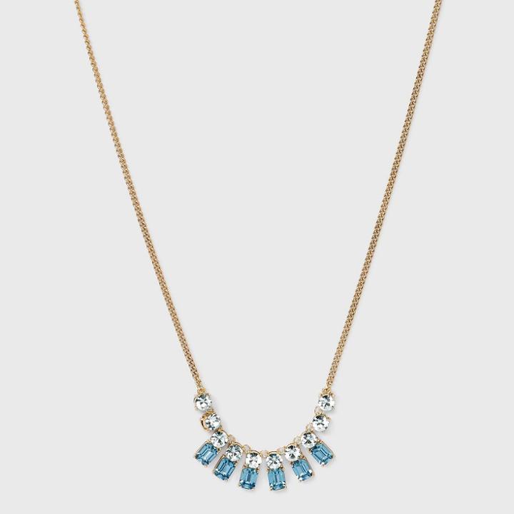 16 Multi-rhinestone Collar Statement Necklace - A New Day Blue