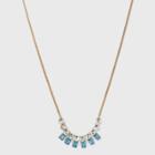 16 Multi-rhinestone Collar Statement Necklace - A New Day Blue