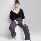 Women's Plus Size Low-rise Straight Leg Cargo Pants - Wild Fable Dark Purple