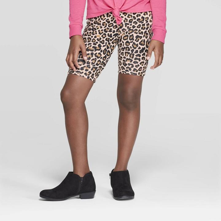 Girls' Biker Shorts - Art Class Brown