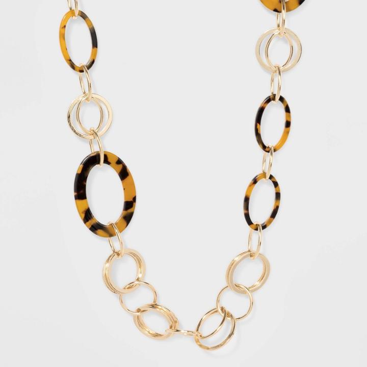 Target Acrylic Station Necklace - A New Day Gold