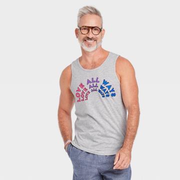 Well Worn Pride Gender Inclusive Adult 'love All Ways' Tank Top - Gray