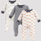 Touched By Nature Baby 3pk Fox Organic Cotton Sleep N' Play - Off White/gray