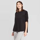 Women's Elbow Sleeve Crewneck Oversized T-shirt - Prologue Black