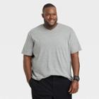 Men's Big & Tall Striped Standard Fit Short Sleeve V-neck T-shirt - Goodfellow & Co Gray/stripe