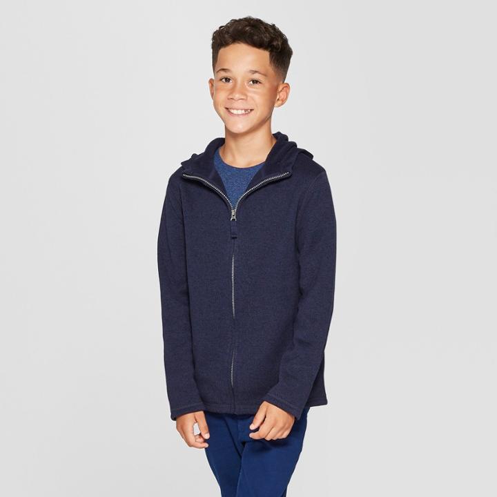 Boys' Cozy Knit Sweatshirt - Cat & Jack Navy (blue)