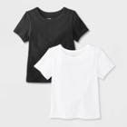 Toddler 2pk Adaptive Short Sleeve T-shirt - Cat & Jack White/black